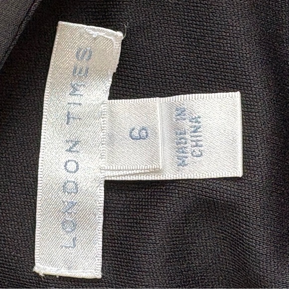 NWT London Times Black Sleeveless Ruched Waist Chiffon Midi Dress Size 6 - Picture 8 of 8